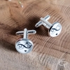 Boutons de manchette argentés symbole éternité pour mariage