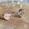 Boutons de manchettes homme initiales et date du mariage