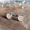 Boutons de manchette pour homme avec initiales et date mariage