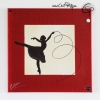 toile carrée silhouette danseuse peinture faite main