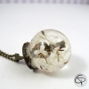 Collier pissenlit bijou pendentif verre soufflé