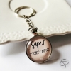 porte-clef super marraine beige cadeau original