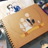 Livre d'or de mariage avec illustration originale des mariés