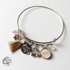 bracelet personnalisé maman 1 prénom enfant pompon cygne