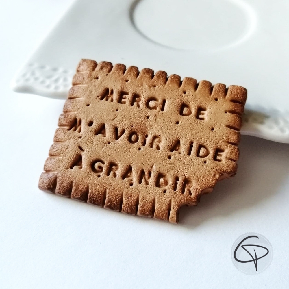 Aimant biscuit rond Super ou Merci Nounou