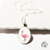 Collier fillette flamant rose