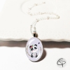 pendentif panda illustré main collier pour enfant