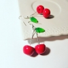 belles boucles d'oreilles cerises femme pin up argent 925 