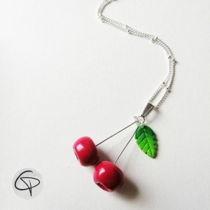 Sautoir cerises bijou fruité original femme