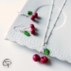 boucles d'oreilles et collier cerises pour peite fille de 9 ans