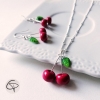 belle parure de bijoux cerises pour adolescentes et filles