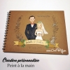 livre d'or pour mariage avec illustration futurs époux