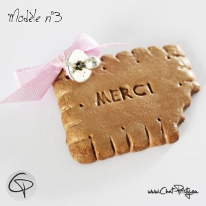 Biscuit croqué pour dire merci cadeau de naissance