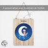 plaque de porte ours lune à personnaliser avec le prénom de l'enfant 