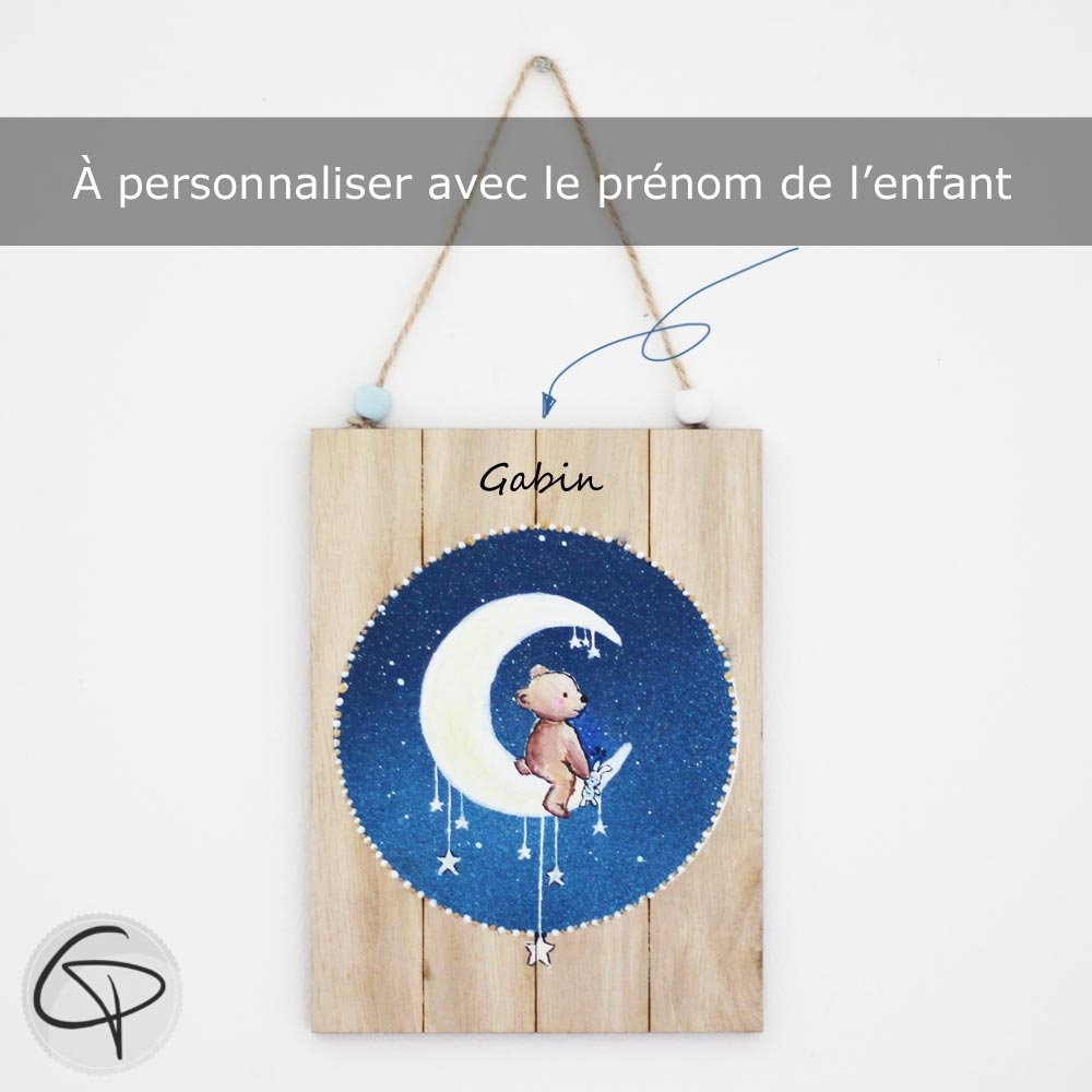 CHOUETTE -Tirelire en bois personnalisée avec le prénom de l'enfant