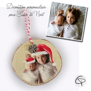 déco pour sapin originale et personnalisée avec image enfants