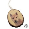 ornement de sapin en bois avec photo de chien imprimée