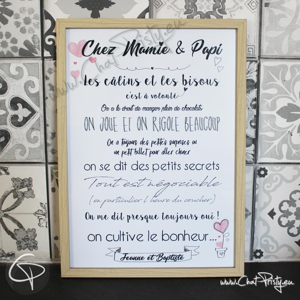 Affiche A4 Chez Papi & Mamie - Mes Petits