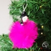 suspension pour sapin poupée en bois tutu rose fuchisa