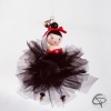 mignonne ballerine avec tutu organza noir à suspendre dans le sapin de Noël