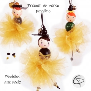 Boule de Noël personnalisée, premier noël, bébé danseuse fimo