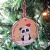 panda personnalise avec bonnet de noel a accrocher dans le sapin