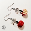 Boucles d'oreilles pomme fait main Chat Pristy