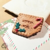 magnet biscuit texte Joyeux Noël sucre d'orge et feuilles de houx