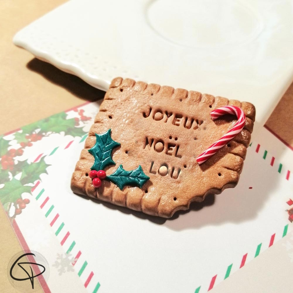 Magnet Joyeux Noël  Biscuit fait main personnalisable