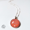 Collier mamie d'amour médaillon rouge corail cadeau original grand-mère