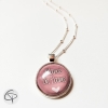 Collier mamie on t'aime médaillon rose