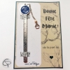 Marque-page règle droite 10 cm bonne fête mamie breloque patte de chat