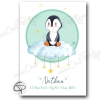 Tableau de naissance pingouin personnalisable prénom bébé