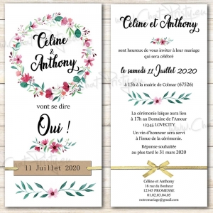 faire-part de mariage champêtre chic