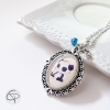 Collier fille panda dans un médaillon
