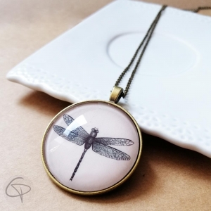 Grand pendentif libellule bijou nature femme