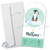 Faire-part naissance pingouin original avec enveloppe
