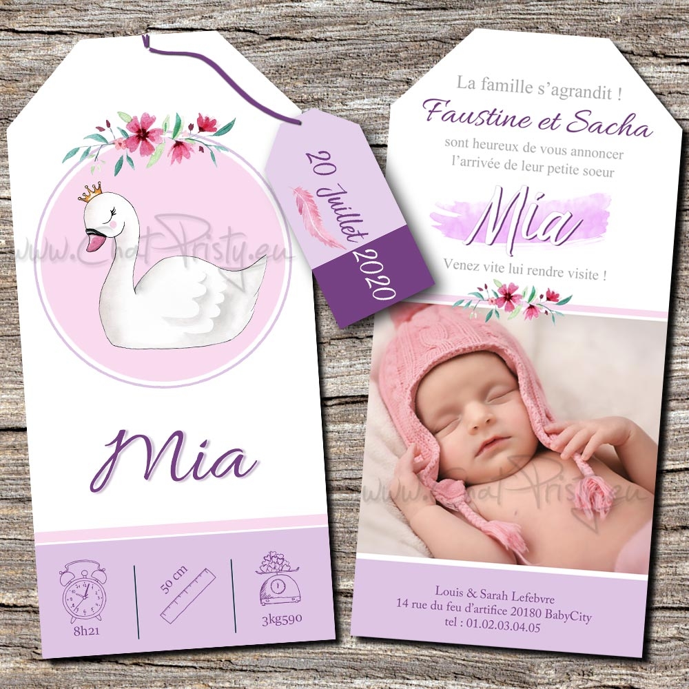 Faire-part de naissance fille