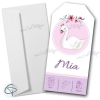 Faire-part de naissance cygne fille avec enveloppe