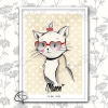 Cadre de naissance original avec un chat personnalisé prénom du bébé