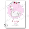 Affiche cygne cadeau naissance fille personnalisée