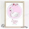 Illustration bébé cygne pour petite fille cadeau original naissance