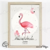 Cadre de naissance flamant rose cadeau unique pour l'arrivée d'une petite fille