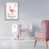 Décoration de chambre original fille avec une illustration flamant rose personnalisée