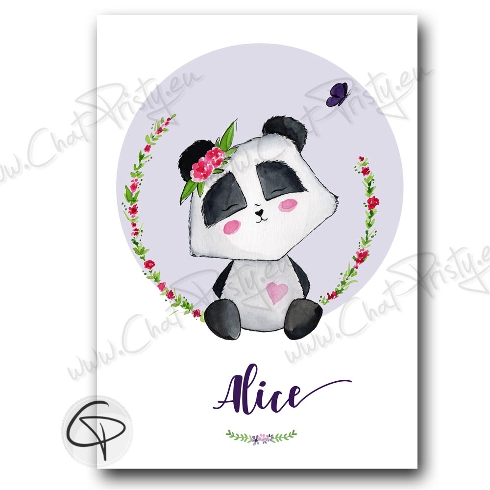 Cadeau de naissance original panda personnalisée pour une fille