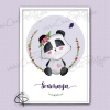 Illustration panda cadeau de naissance original fille