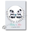 Affiche pandas personnalisée jumeaux cadeau naissance gémellaire