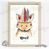 tableau de naissance renard cadeau original garçon à personnaliser