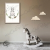 Affiche de naissance lapin décoration romantique chambre fille