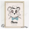 Affiche de naissance panda personnalisé pour garçon